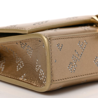 Balenciaga Metallic Smooth Calfskin Crystal Diagonal Allover Logo Hourglass Wallet Light Gold Crystal 7 of 8
