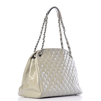 Chanel Patent Quilted Large Just Mademoiselle Bowling Bag Grey 3 of 10