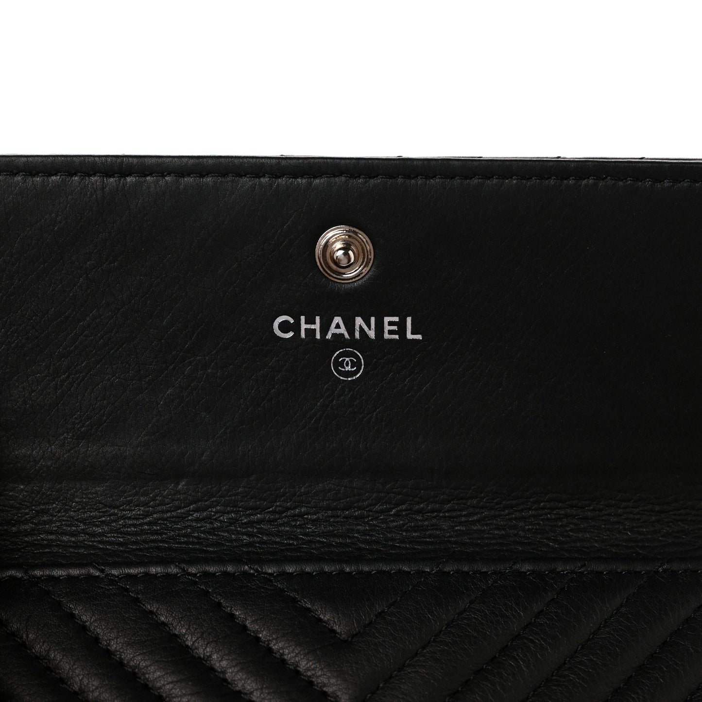 Sheepskin Chevron Card Holder Wallet Black