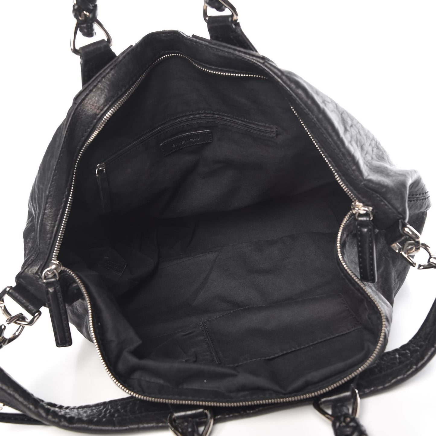Wrinkled Lambskin Large Chain Wrap Nightingale Black