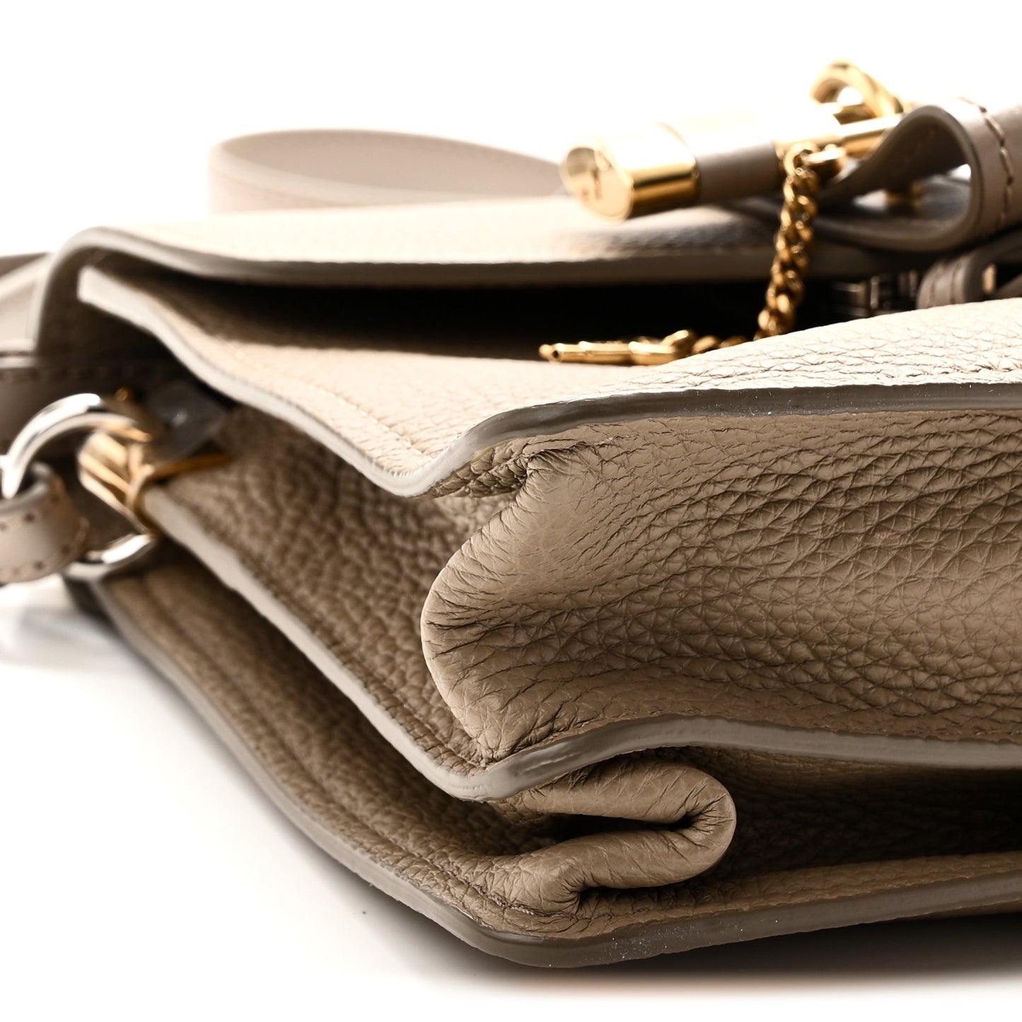 Shiny Grained Calfskin Small Aby Day Shoulder Bag Motty Grey