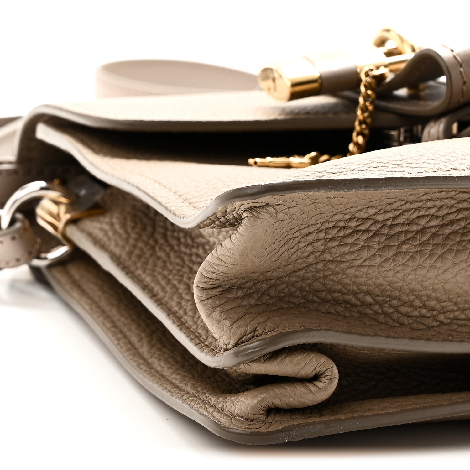 Chloe Shiny Grained Calfskin Small Aby Day Shoulder Bag Motty Grey 8 of 9