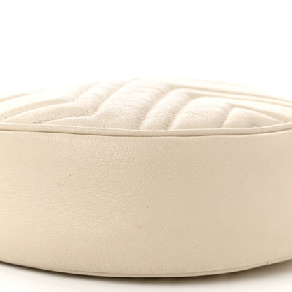 Gucci Calfskin Matelasse Mini GG Marmont Round Shoulder Bag White 9 of 13