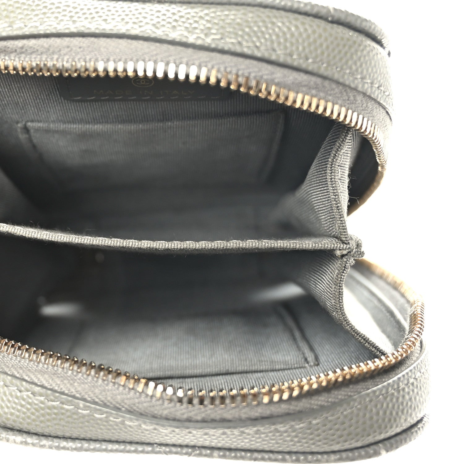 Chanel Caviar Quilted Phone Holder Wallet On Chain WOC Grey 5 of 9