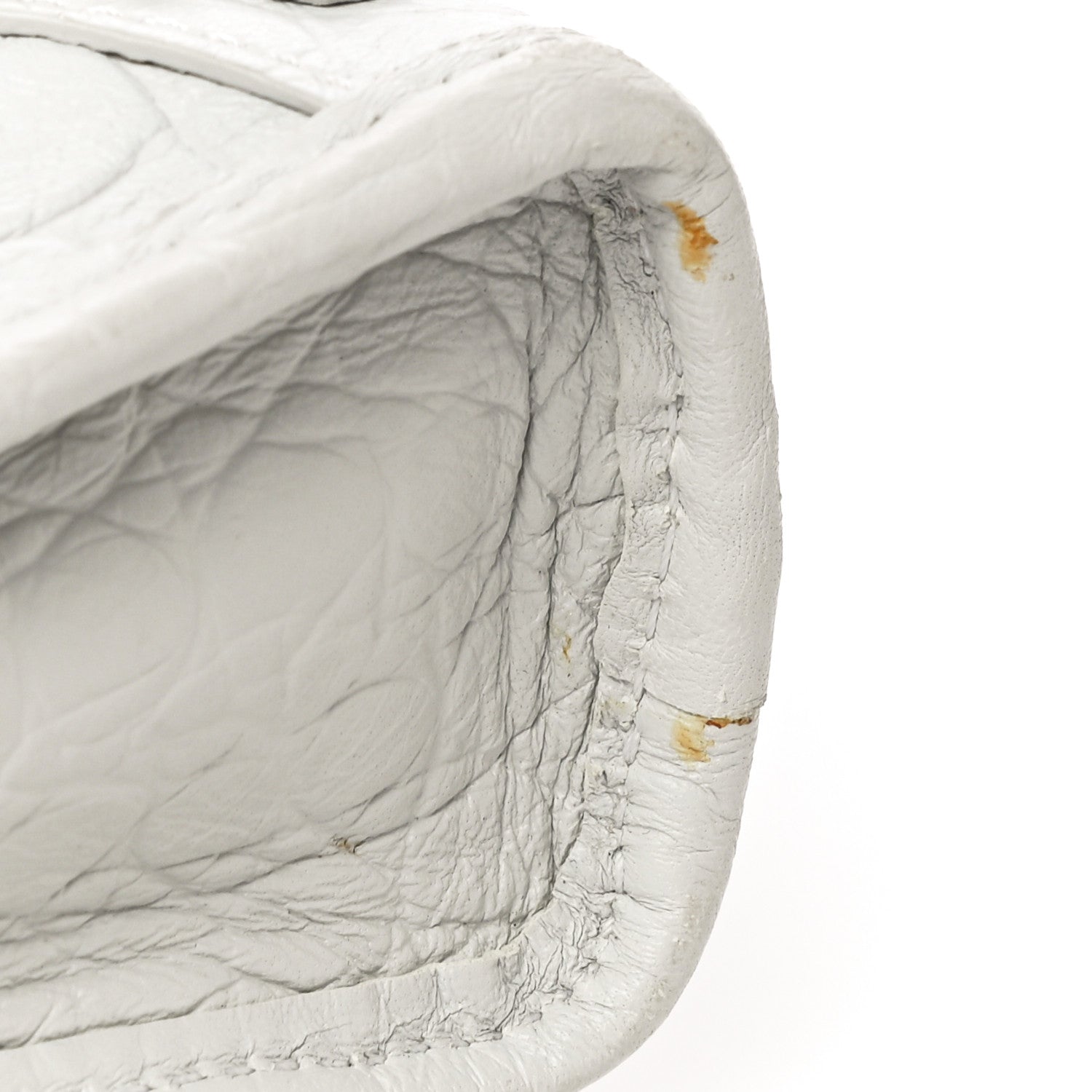Balenciaga Matte Supple Lambskin Crocodile Embossed Classic Silver Hardware Nano City White 11 of 11