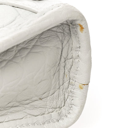 Balenciaga Matte Supple Lambskin Crocodile Embossed Classic Silver Hardware Nano City White 11 of 11