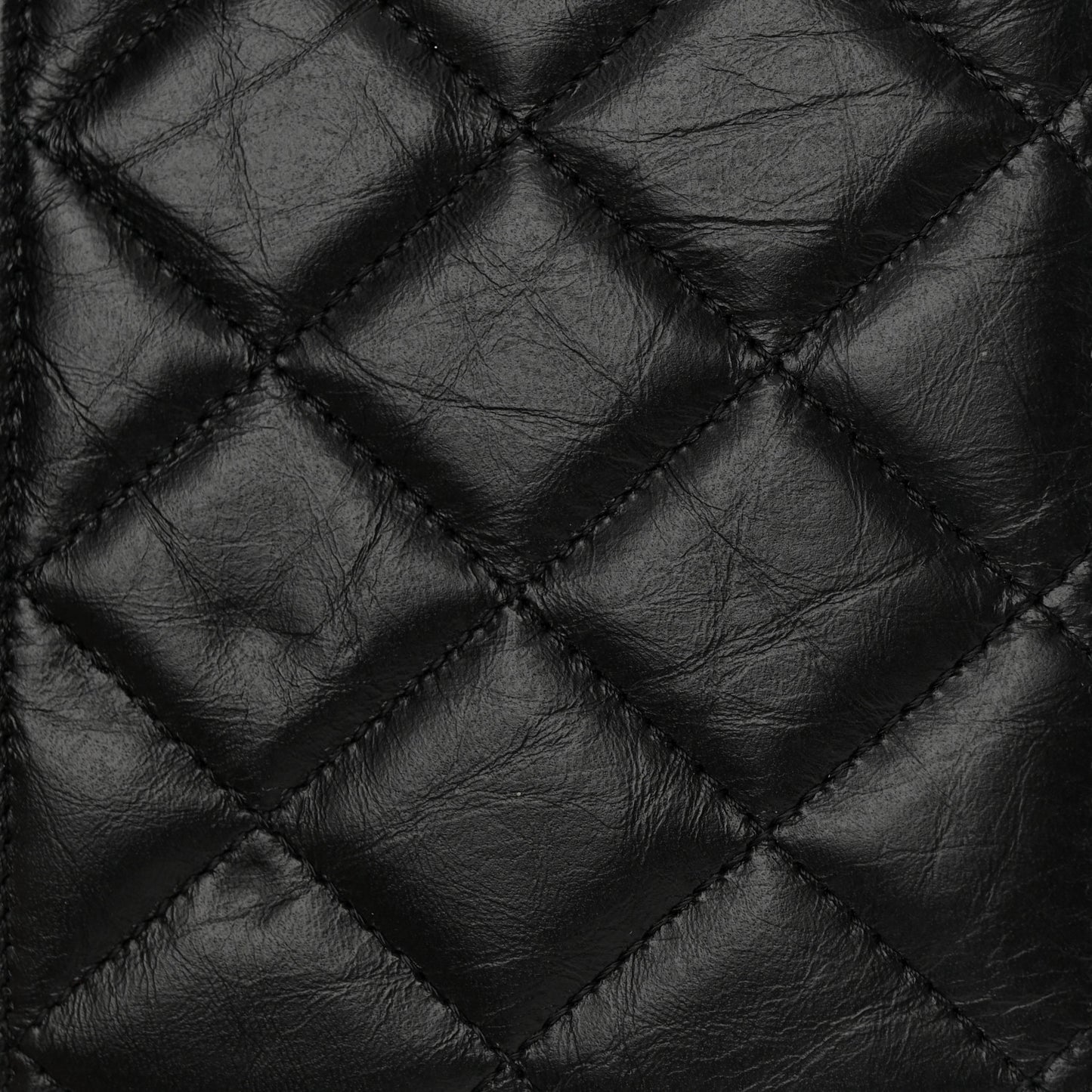 Aged Calfskin Lucky Charms Casino 2.55 Reissue Wallet on Chain WOC Black