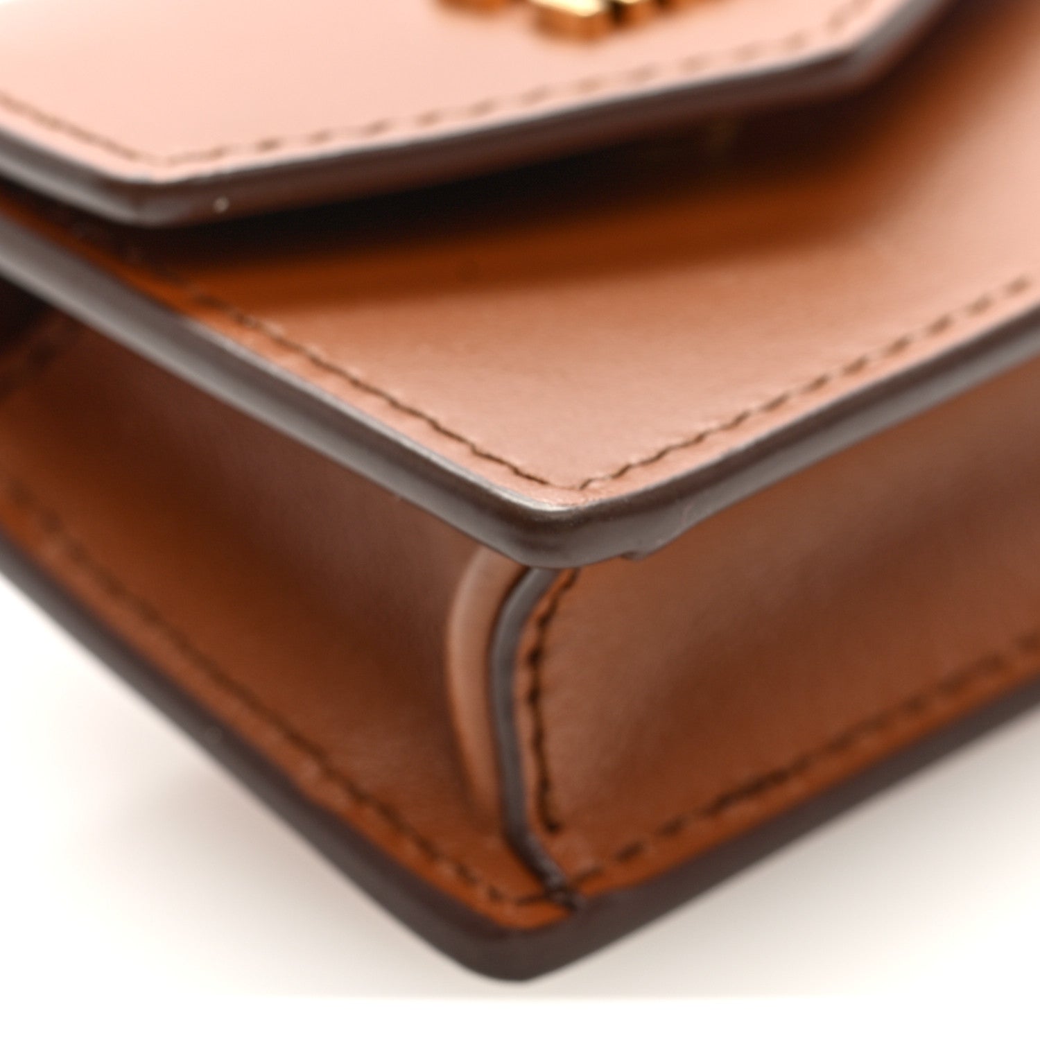 Miu Miu Nappa Flap Pouch Bag Charm Cognac Orange 1822154