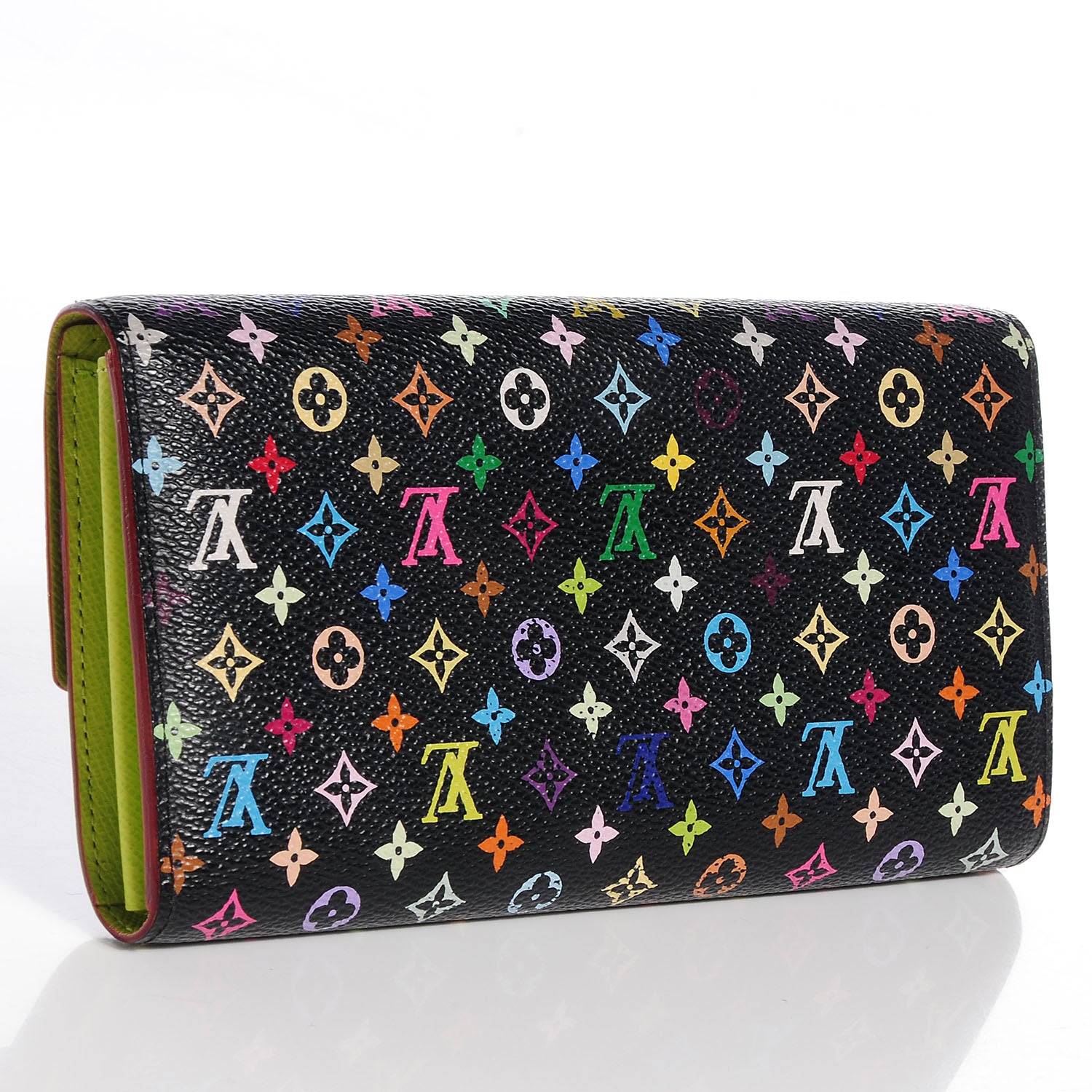 Louis Vuitton Monogram Multicolor Sarah Wallet Black Pistache 3 of 8
