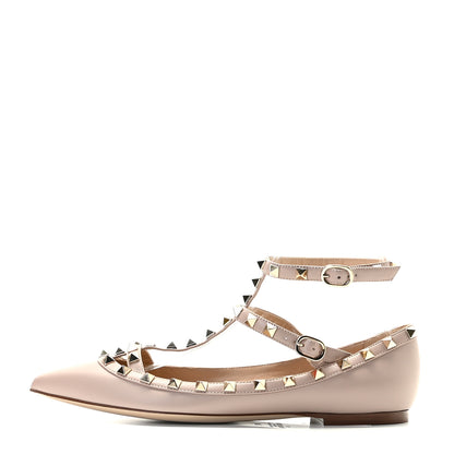 Valentino Garavani Nappa Rockstud Cage Ballerina Flats 39 Poudre 1 of 11