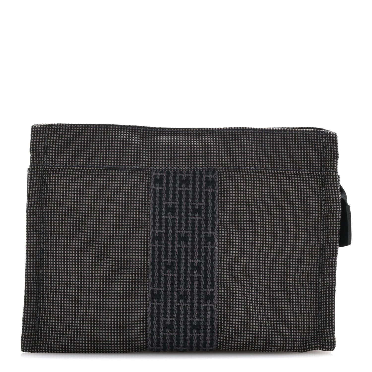 Hermes Canvas Herline Travel Cosmetic Pouch Grey 1 of 6