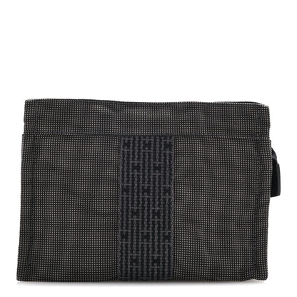Hermes Canvas Herline Travel Cosmetic Pouch Grey 1 of 6