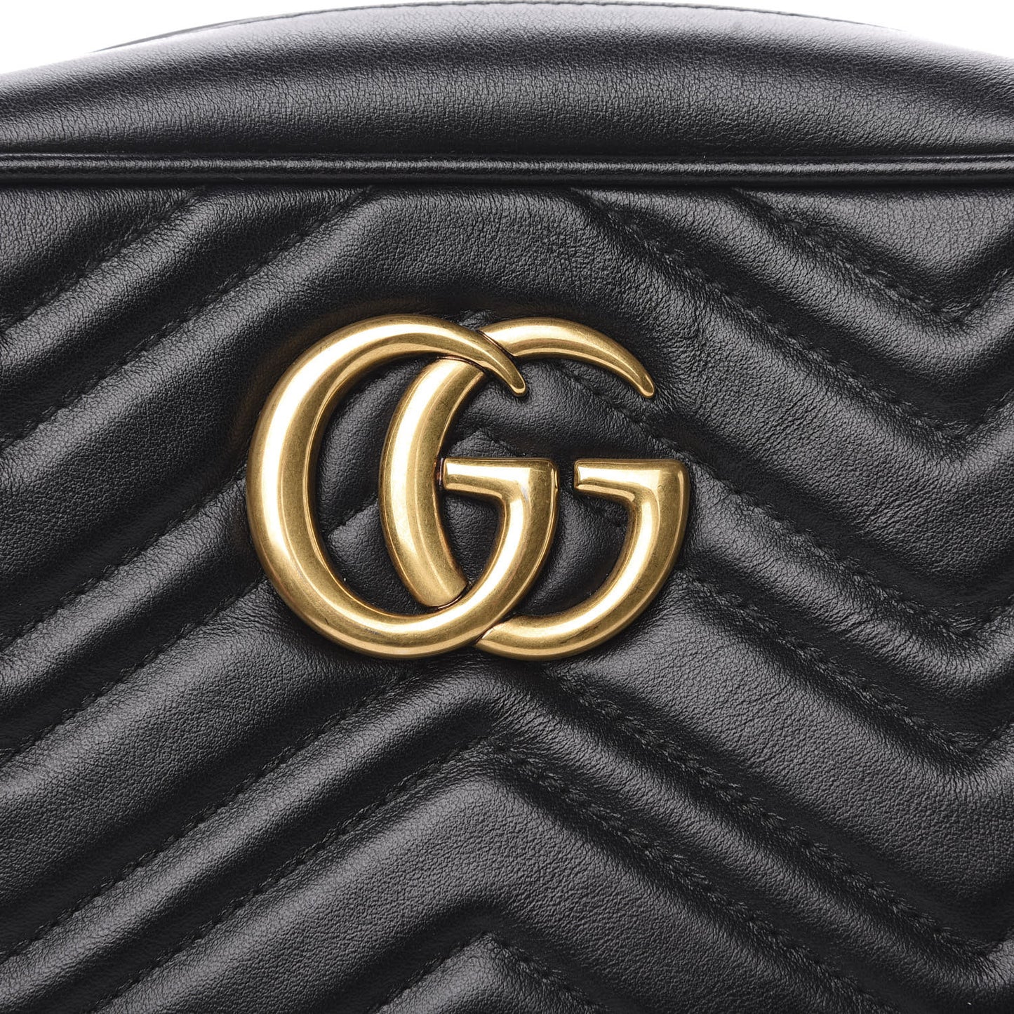 Calfskin Matelasse Small GG Marmont Chain Shoulder Bag Black