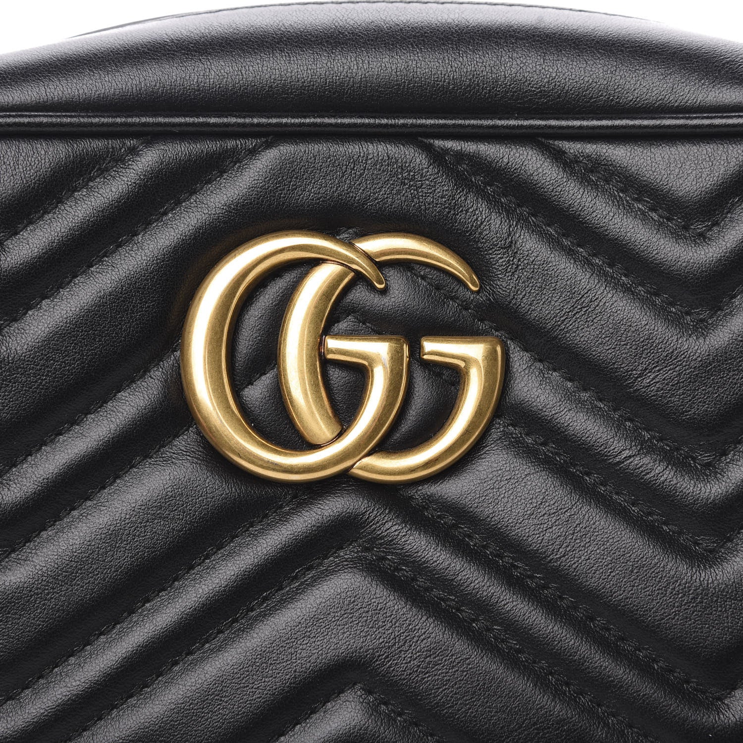 Gucci Calfskin Matelasse Small GG Marmont Chain Shoulder Bag Black 7 of 10