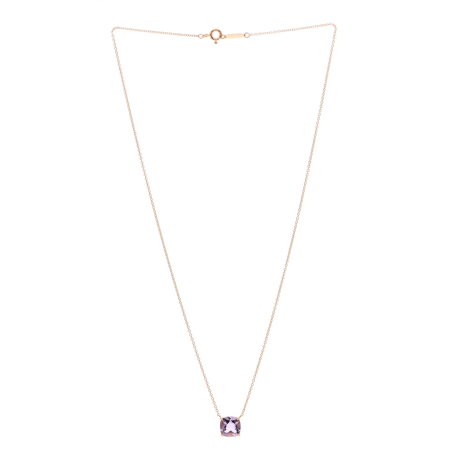 Tiffany 18K Rose Gold Amethyst Sparklers Pendant Necklace 2 of 4