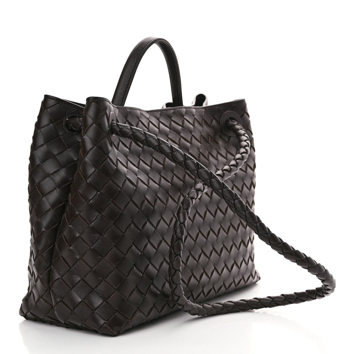 Nappa Intrecciato Medium Andiamo Shoulder Bag Fondant