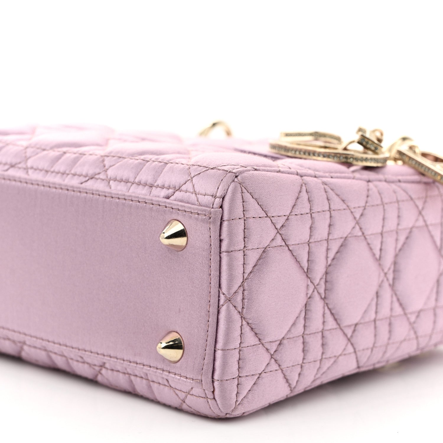 Christian Dior Satin Swarovski Crystal Cannage Small My ABC Lady Dior Pink 10 of 11