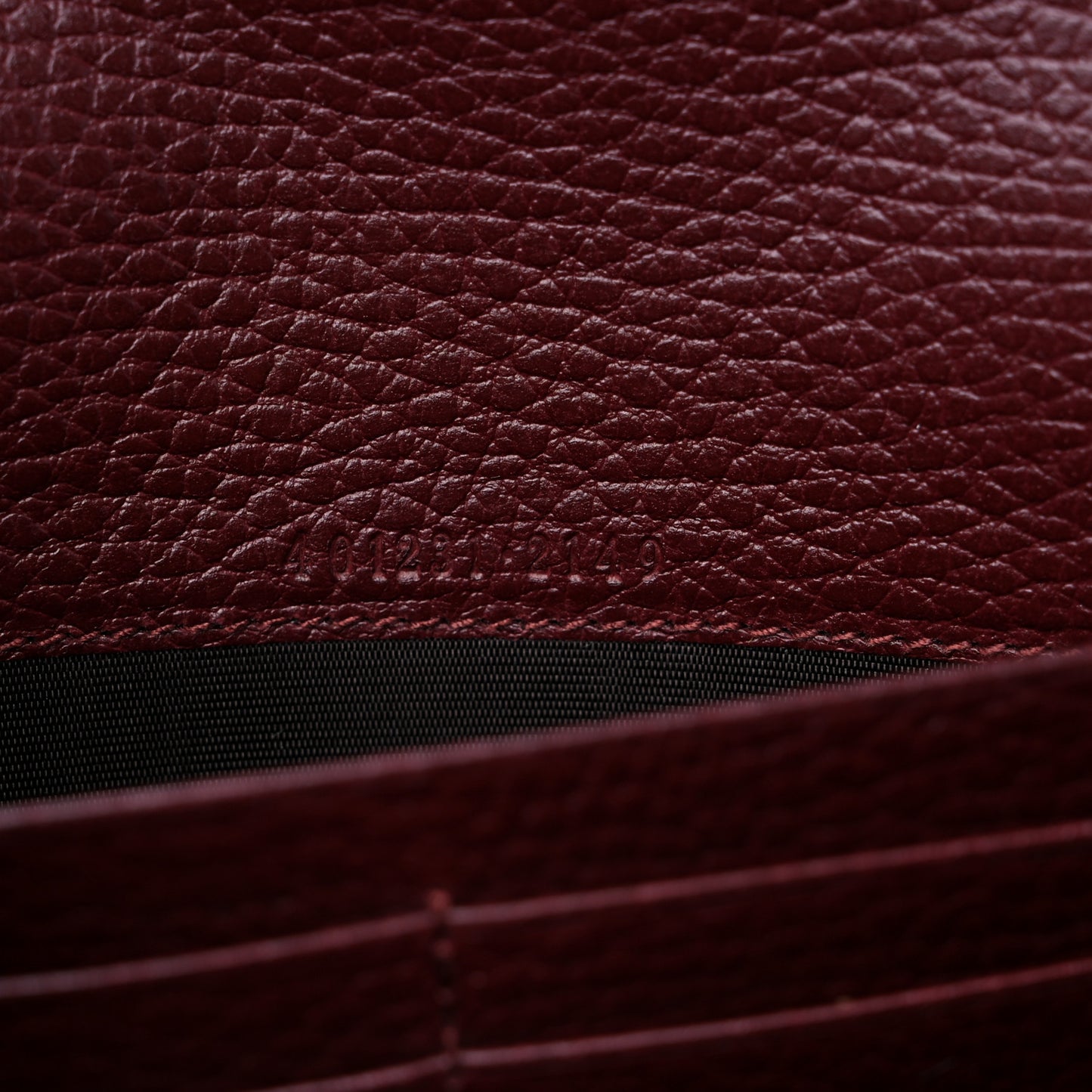 Dollar Calfskin Crystal Mini Dionysus Chain Wallet Vintage Bordeaux