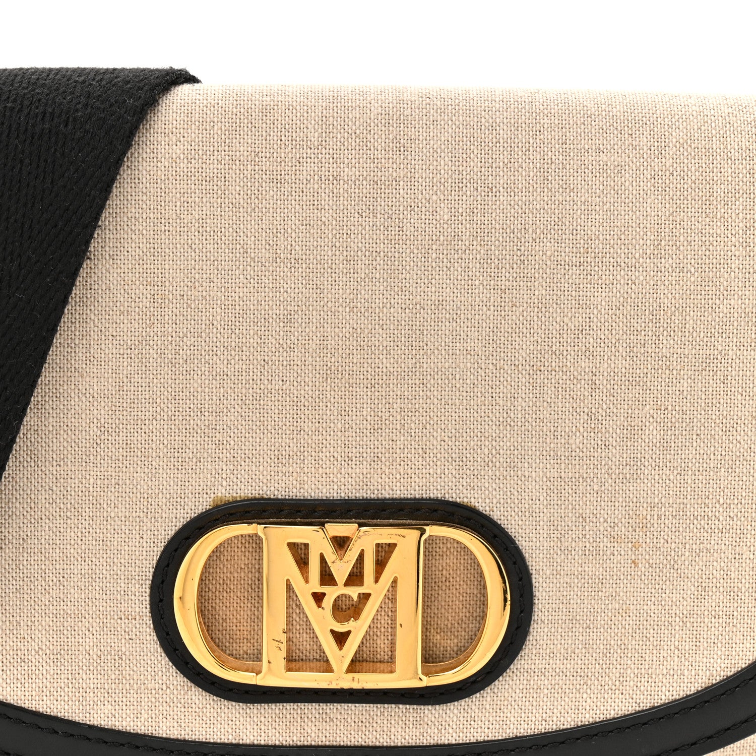 MCM Calfskin Linen Small Travia Crossbody Black 7 of 12