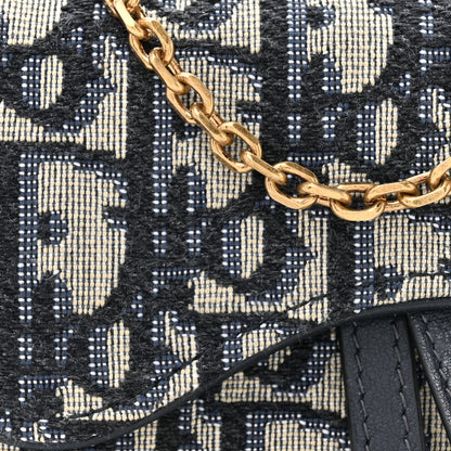 Christian Dior Oblique Nano Saddle Chain Pouch Blue 7 of 10
