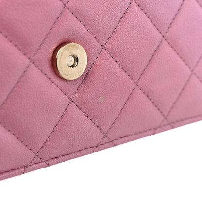 Chanel Cloudy Pearly Goatskin Quilted Wallet on Chain WOC Light Pink 13 of 13