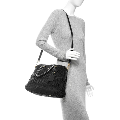 Prada Tessuto Nylon Gaufre Tote Nero Black 2 of 9