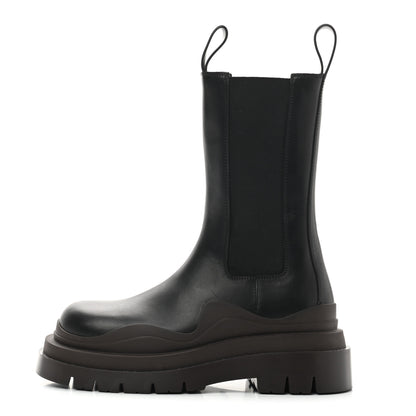 Bottega Veneta Calfskin The Tire Chelsea Boots 35.5 Black Camping 1 of 6