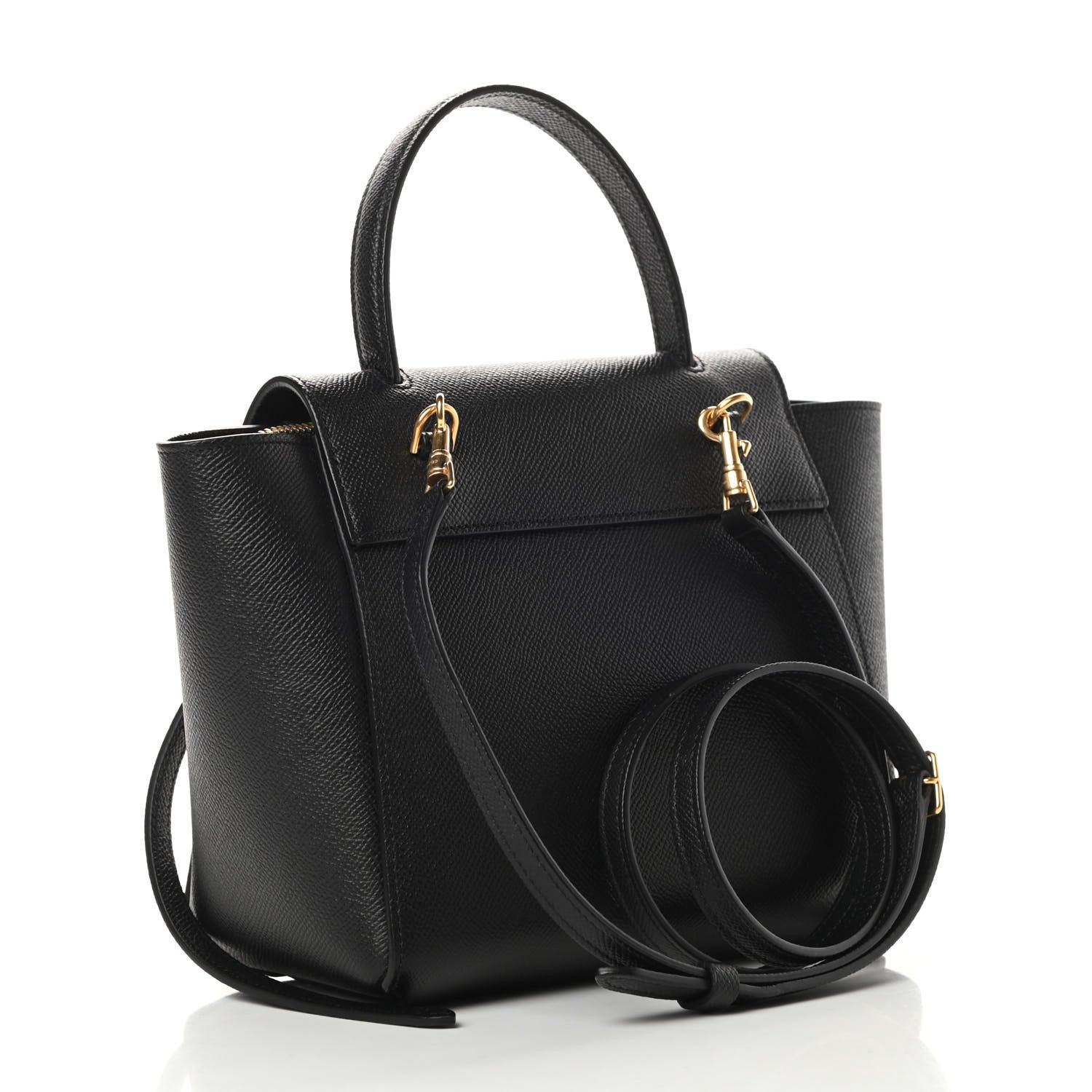 Celine Grained Calfskin Nano Belt Bag Black 3 of 14