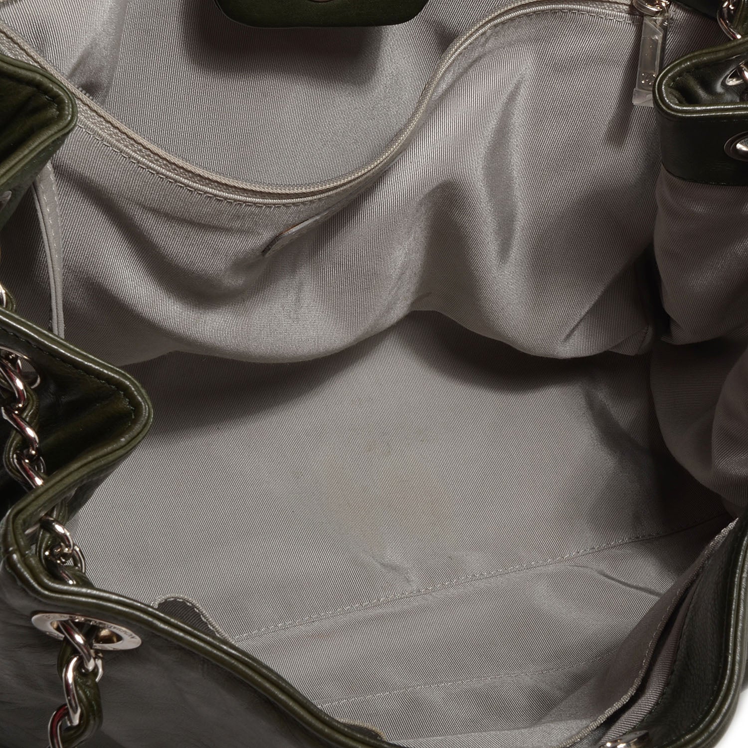 Chanel Calfskin On The Bund Open Accordion Tote Dark Khaki 5 of 7