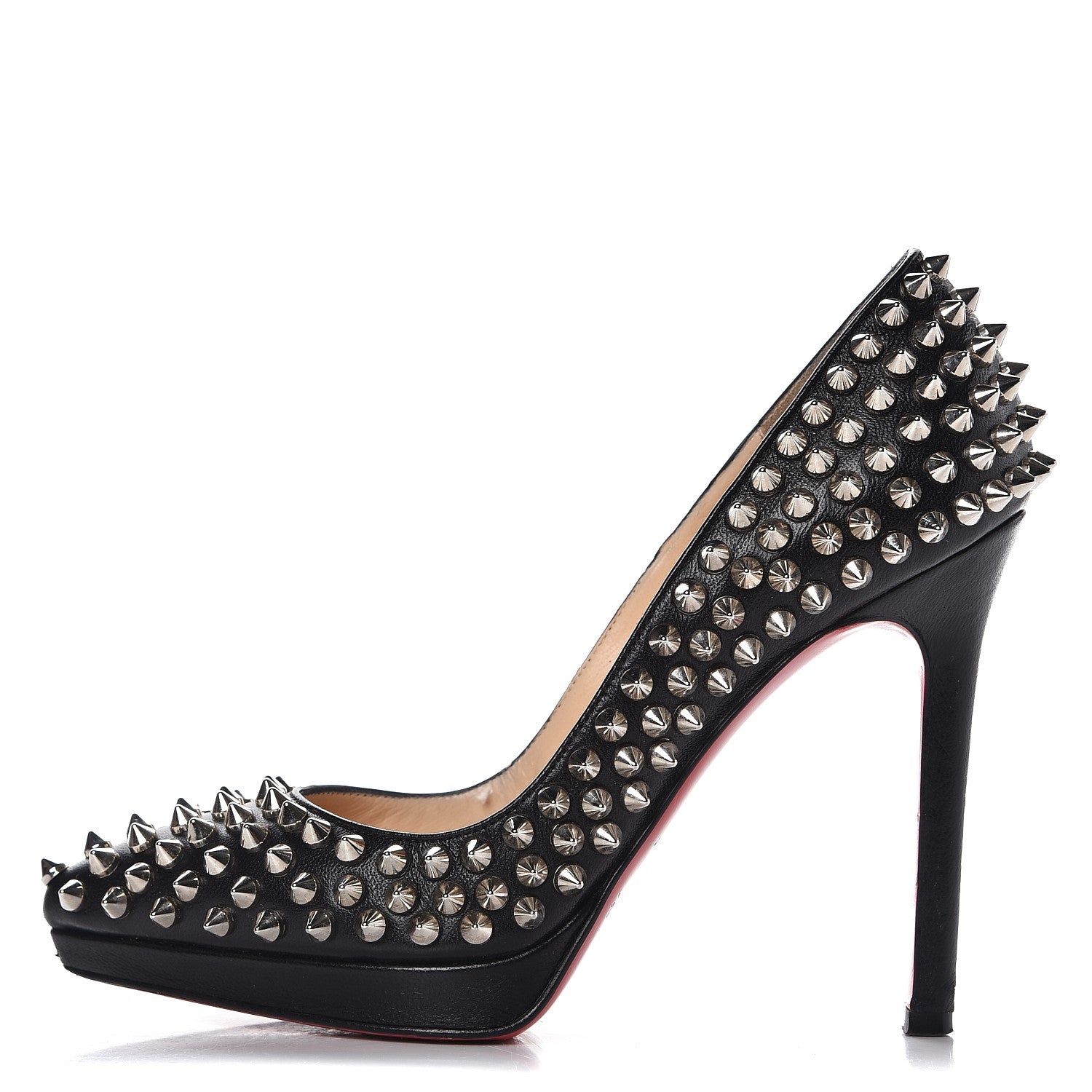 Christian Louboutin Nappa Pigalle Plato Spikes 120 Pumps 34.5 Black 1 of 13