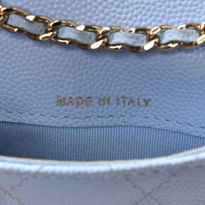Chanel Caviar Quilted Mini Chain Belt Bag Light Blue 7 of 12