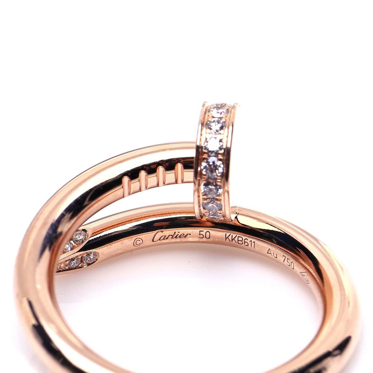 Cartier 18K Pink Gold Diamond Juste Un Clou Ring 50 5.25 5 of 6
