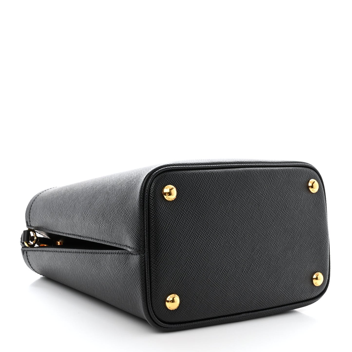 Saffiano Cuir Medium Panier Bucket Bag Black Fuoco