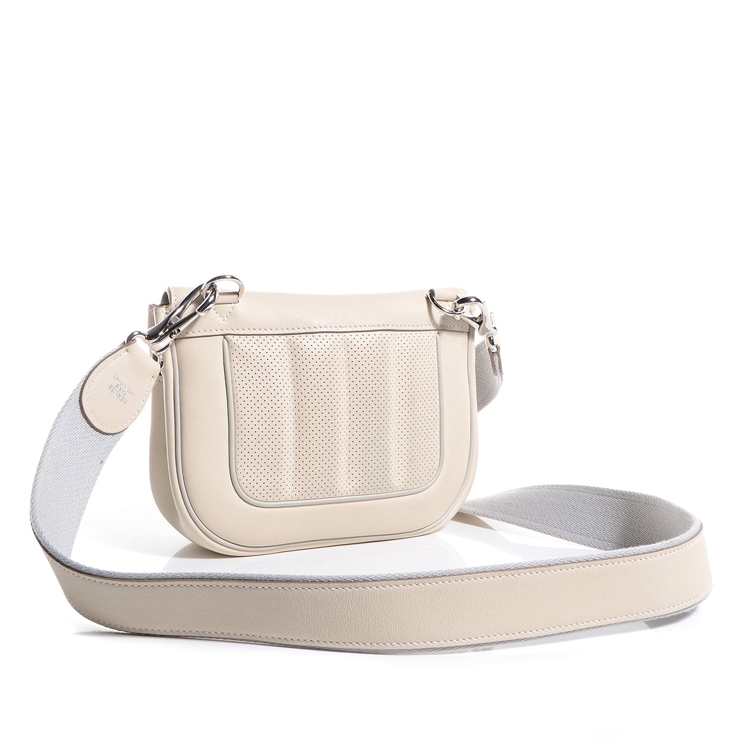 Hermes Veau Swift Perforated Mini Sac Berline Craie Gris Perle 12 of 19