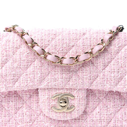 Chanel Tweed Quilted Mini Rectangular Flap Pink 10 of 10