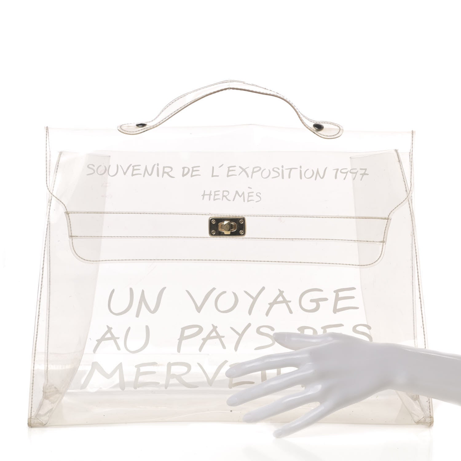 Hermes Vinyl Souvenir De L'Exposition Kelly Transparent 2 of 12