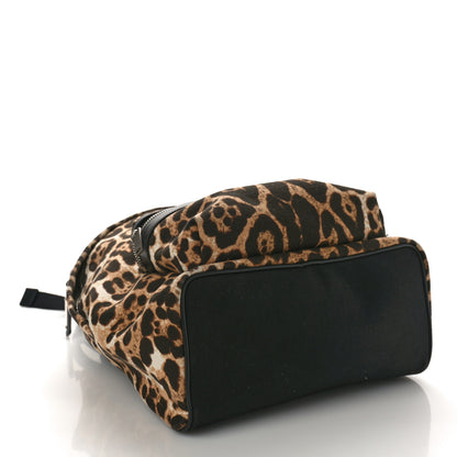Saint Laurent Canvas Leopard Print City Backpack Light Natural 4 of 10