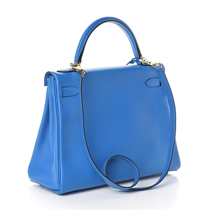 Hermes Evercolor Kelly Retourne 32 Bleu Hydra 2 of 7