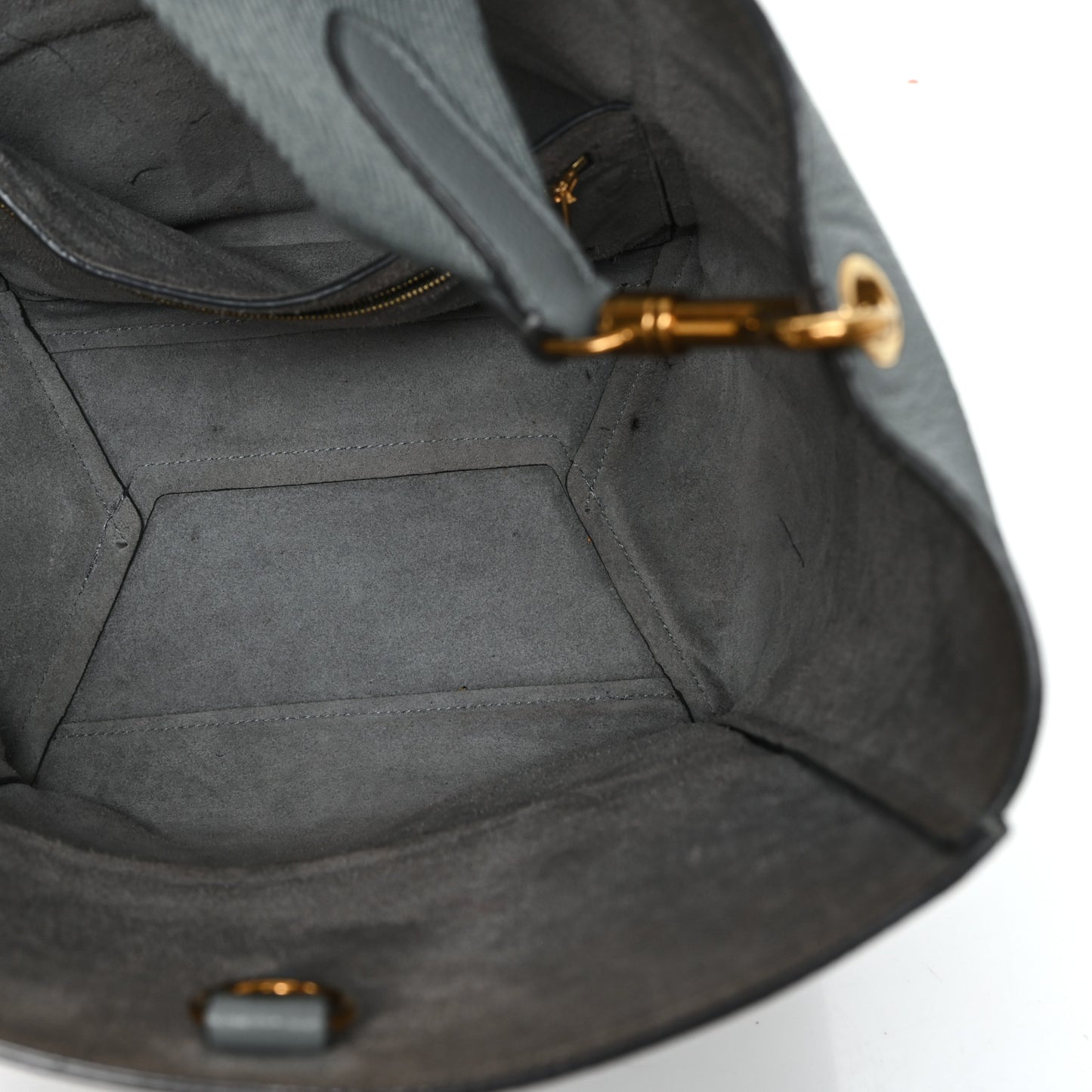 Soft Grained Calfskin Sangle Bucket Bag Storm