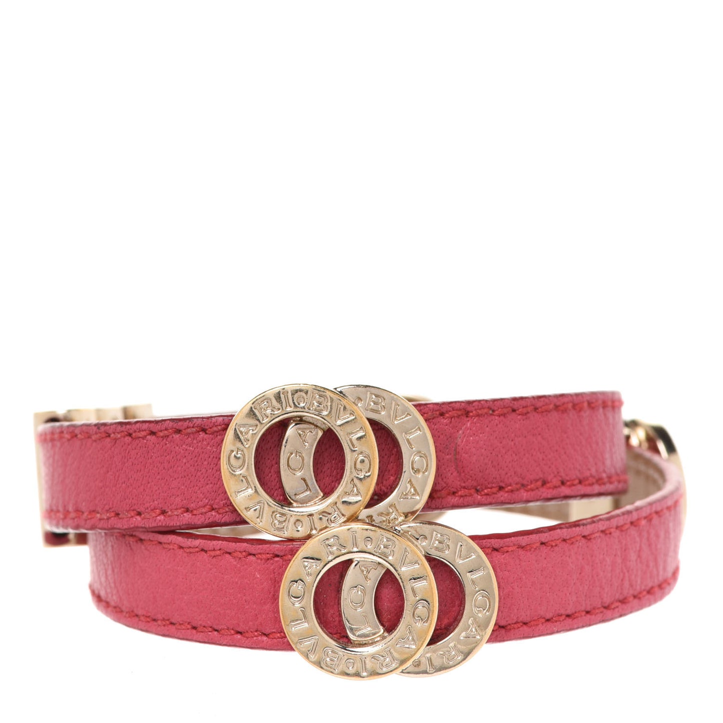 Calfskin Double Coiled Bracelet Pink