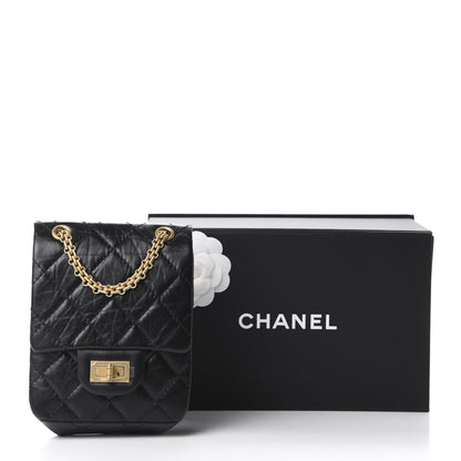 Chanel Aged Calfskin Quilted 2.55 Reissue Mini North South Flap Black 11 of 11
