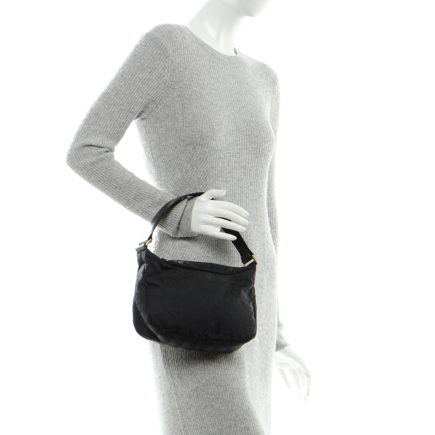 Nylon Travel Hobo Black