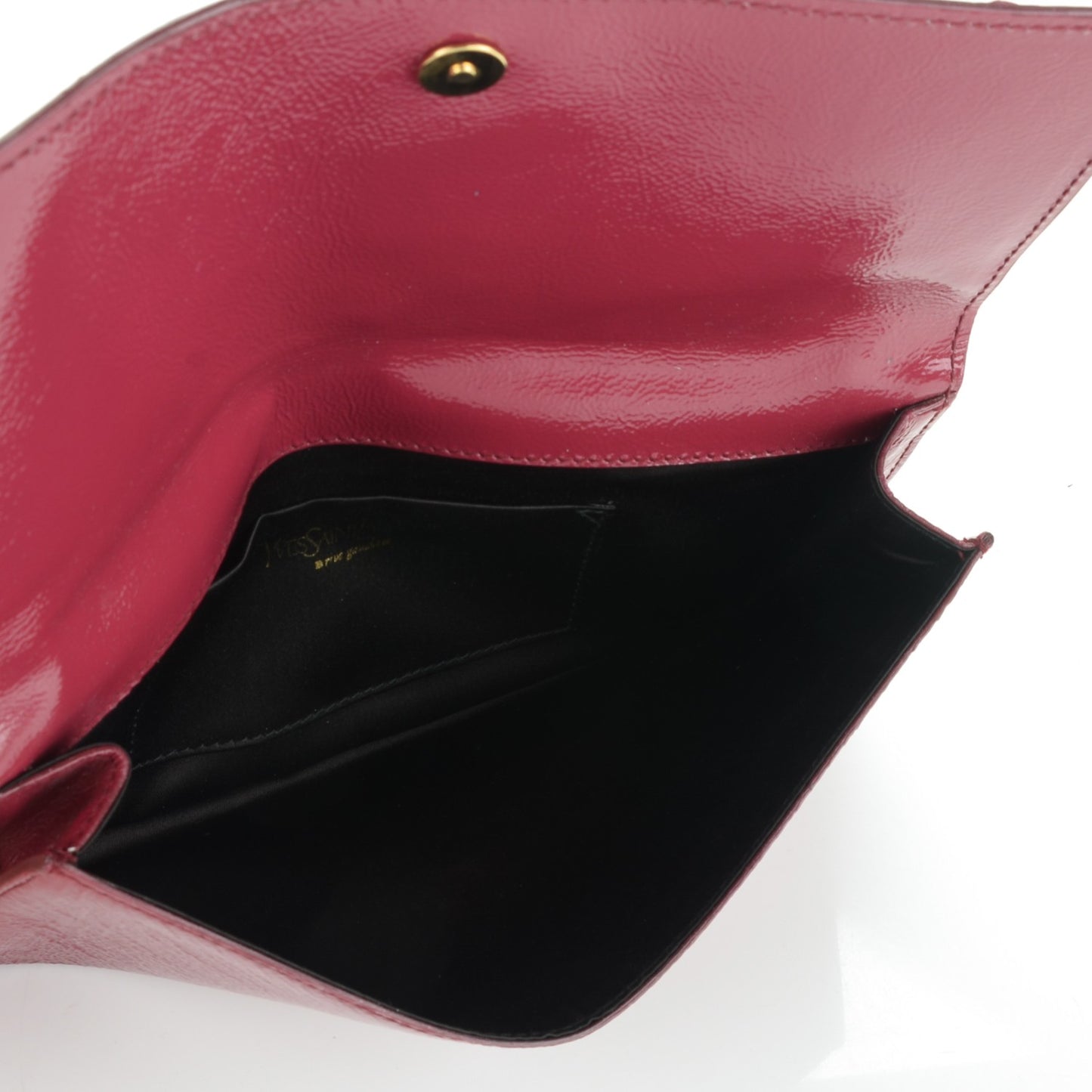 Textured Patent Small Belle De Jour Clutch Fuchsia