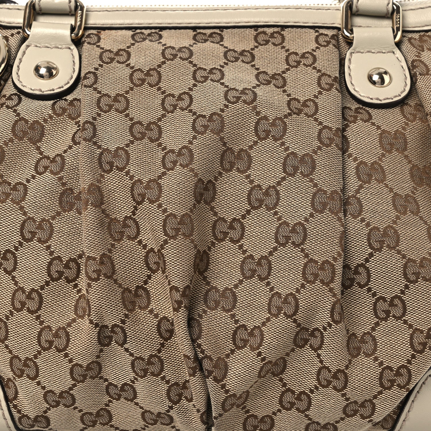 Gucci Monogram Margaux Calfskin Medium Sukey Top Handle Bag Beige Ebony Mystic White 8 of 12