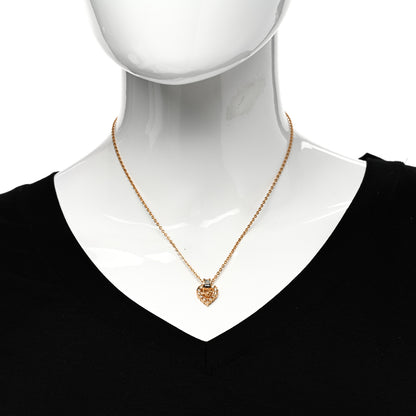Christian Dior Crystal Heart Necklace Gold 2 of 5
