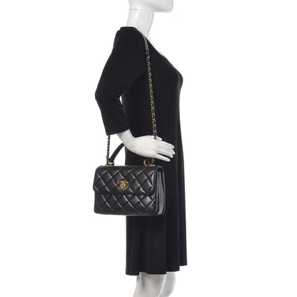 Chanel Lambskin Quilted Small Trendy CC Dual Handle Flap Bag Black 2 of 17