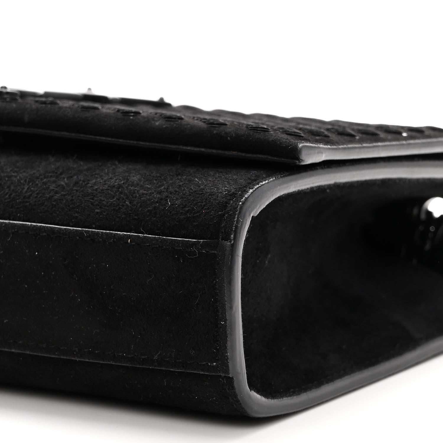 Saint Laurent Suede Sequin Small Classic Monogram Kate Satchel Black 10 of 10