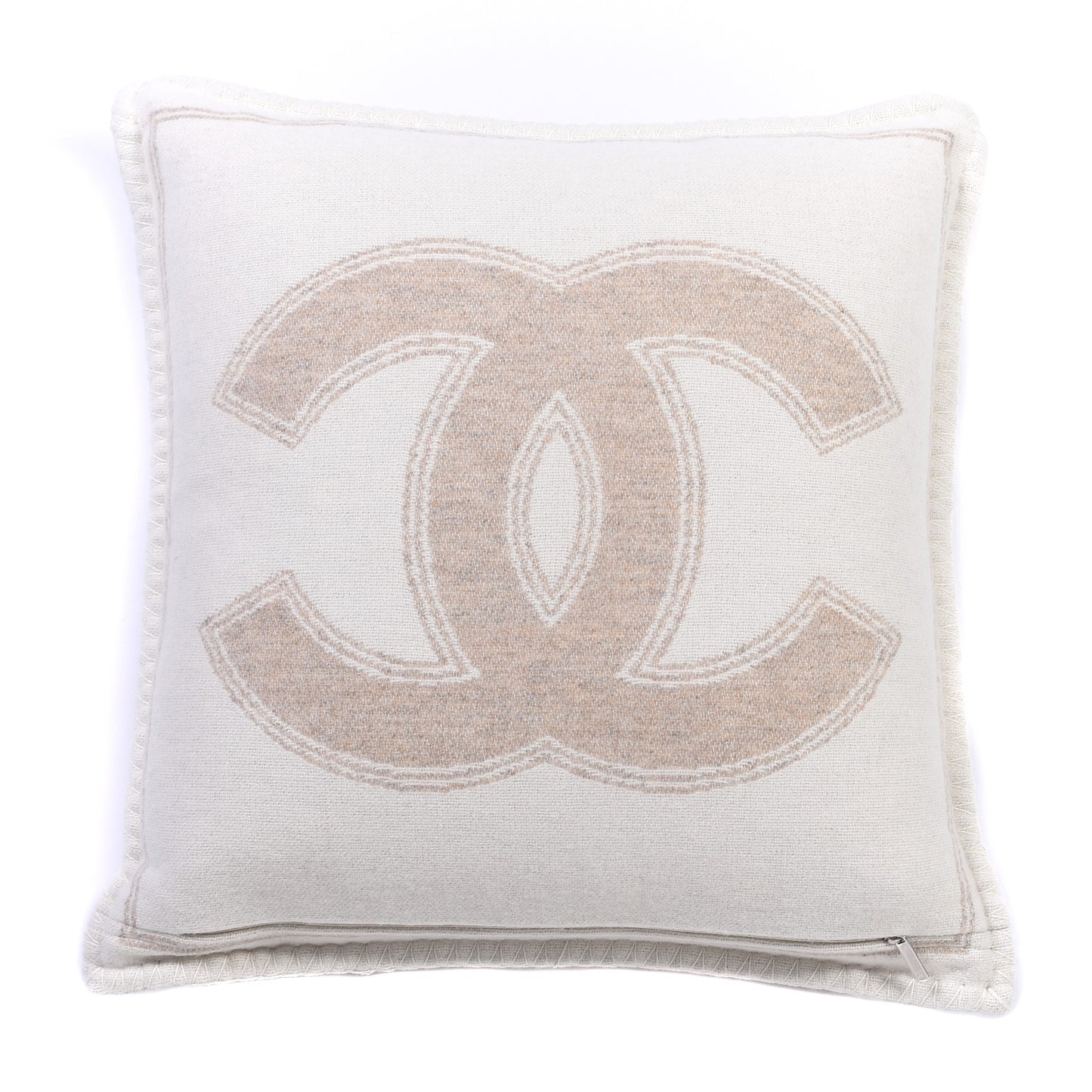 Merino Wool Cashmere CC Pillow Beige Off White