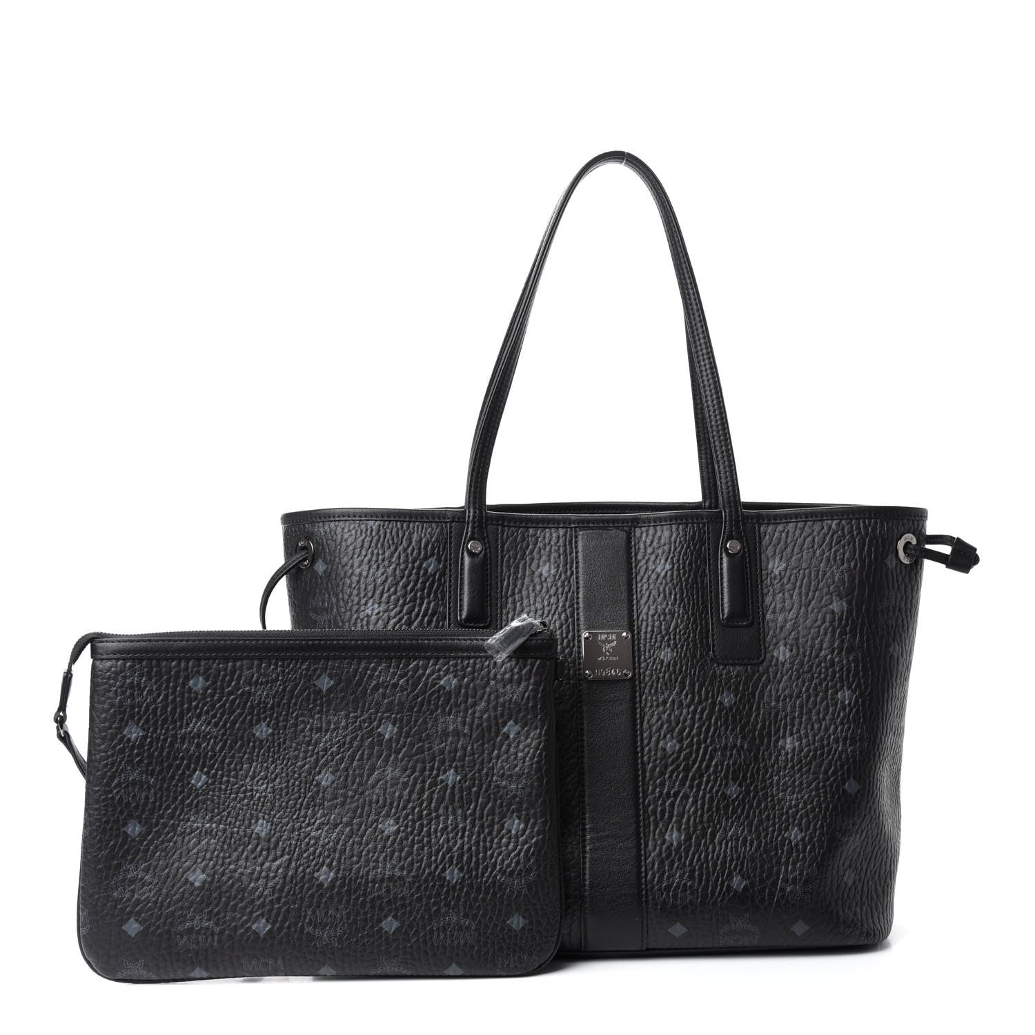 MCM Visetos Medium Liz Reversible Shopper Tote Black 1 of 15