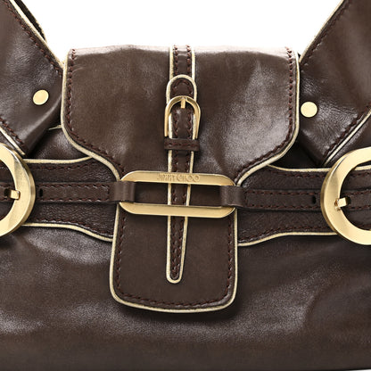 Jimmy Choo Calfskin Tulita Brown Gold 7 of 9